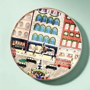 Anthropologie Holiday In The City London Dessert Plate